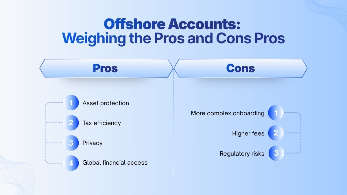 Offshore accounts pros and cons for international banking